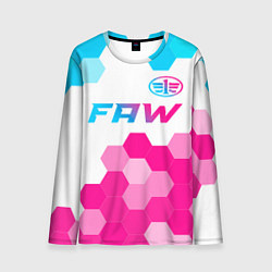 Лонгслив мужской FAW neon gradient style: символ сверху, цвет: 3D-принт
