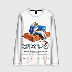 Лонгслив мужской Возьми собаку в поезд, цвет: 3D-принт