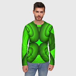 Лонгслив мужской Зеленые овалы, цвет: 3D-принт — фото 2