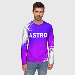 Лонгслив мужской Astro neon background, цвет: 3D-принт — фото 2