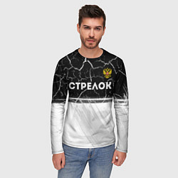 Лонгслив мужской Стрелок из России и герб РФ: символ сверху, цвет: 3D-принт — фото 2