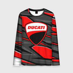 Лонгслив мужской Ducati - red stripes, цвет: 3D-принт