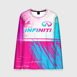 Лонгслив мужской Infiniti neon gradient style: символ сверху, цвет: 3D-принт