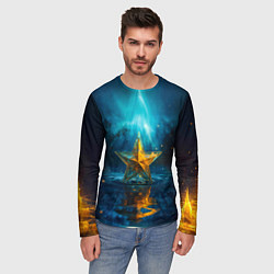 Лонгслив мужской Звезда на воде ночь, цвет: 3D-принт — фото 2
