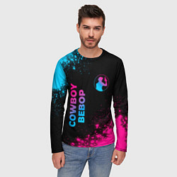 Лонгслив мужской Cowboy Bebop - neon gradient: надпись, символ, цвет: 3D-принт — фото 2
