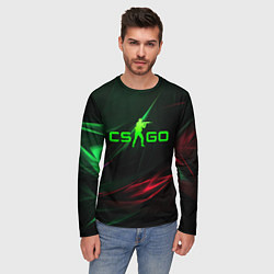 Лонгслив мужской CSGO green logo, цвет: 3D-принт — фото 2