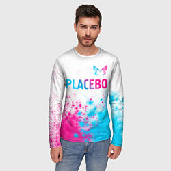 Лонгслив мужской Placebo neon gradient style: символ сверху, цвет: 3D-принт — фото 2