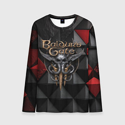 Лонгслив мужской Baldurs Gate 3 logo red black, цвет: 3D-принт