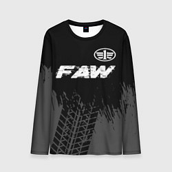 Лонгслив мужской FAW speed на темном фоне со следами шин: символ св, цвет: 3D-принт