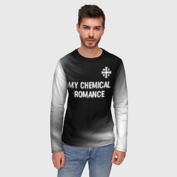 Лонгслив мужской My Chemical Romance glitch на темном фоне: символ, цвет: 3D-принт — фото 2