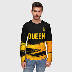 Лонгслив мужской Queen - gold gradient: символ сверху, цвет: 3D-принт — фото 2