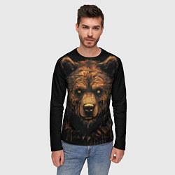 Лонгслив мужской Медведь иллюстрация, цвет: 3D-принт — фото 2