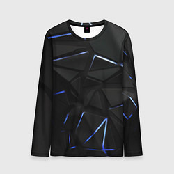 Мужской лонгслив Black texture neon line