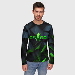Лонгслив мужской CSGO green texture logo, цвет: 3D-принт — фото 2