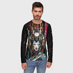 Лонгслив мужской Японская девушка-андроид, цвет: 3D-принт — фото 2