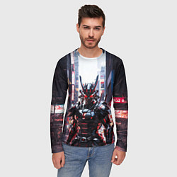 Лонгслив мужской Киборг-самурай, цвет: 3D-принт — фото 2
