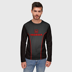 Лонгслив мужской Honda - униформа красная, цвет: 3D-принт — фото 2