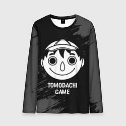 Мужской лонгслив Tomodachi Game glitch на темном фоне