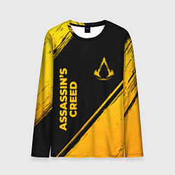 Лонгслив мужской Assassins Creed - gold gradient: надпись, символ, цвет: 3D-принт