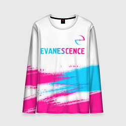 Лонгслив мужской Evanescence neon gradient style: символ сверху, цвет: 3D-принт