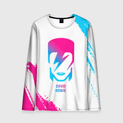 Лонгслив мужской David Bowie neon gradient style, цвет: 3D-принт
