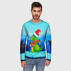 Лонгслив мужской Дракон с подарком новый год, цвет: 3D-принт — фото 2