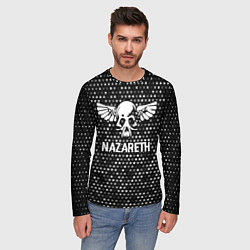 Лонгслив мужской Nazareth glitch на темном фоне, цвет: 3D-принт — фото 2