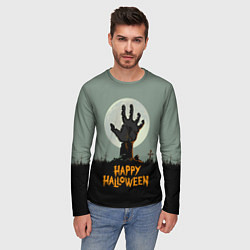 Лонгслив мужской Halloween - рука мертвеца, цвет: 3D-принт — фото 2