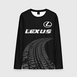 Лонгслив мужской Lexus speed на темном фоне со следами шин: символ, цвет: 3D-принт