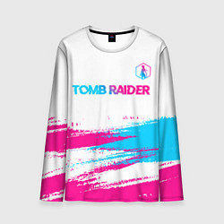 Лонгслив мужской Tomb Raider neon gradient style посередине, цвет: 3D-принт