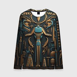 Лонгслив мужской Орнамент в стиле египетской иероглифики, цвет: 3D-принт