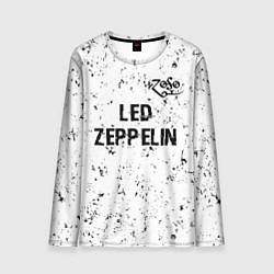 Мужской лонгслив Led Zeppelin glitch на светлом фоне посередине