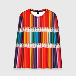 Лонгслив мужской Заточенные цветные карандаши, цвет: 3D-принт