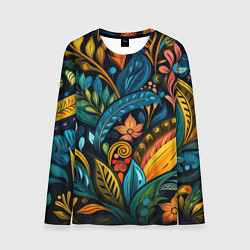 Лонгслив мужской Растительный узор в бразильском стиле, цвет: 3D-принт