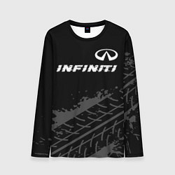 Лонгслив мужской Infiniti speed на темном фоне со следами шин посер, цвет: 3D-принт