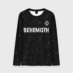 Мужской лонгслив Behemoth glitch на темном фоне посередине