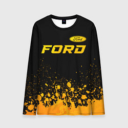 Лонгслив мужской Ford - gold gradient посередине, цвет: 3D-принт