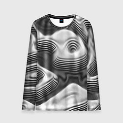 Лонгслив мужской Чёрно белый точечный абстрактный фон, цвет: 3D-принт