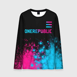 Лонгслив мужской OneRepublic - neon gradient посередине, цвет: 3D-принт