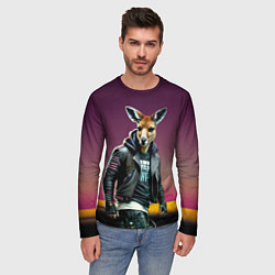 Лонгслив мужской Cool kangaroo - ai art, цвет: 3D-принт — фото 2
