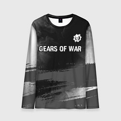 Лонгслив мужской Gears of War glitch на темном фоне посередине, цвет: 3D-принт