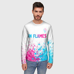 Лонгслив мужской In Flames neon gradient style посередине, цвет: 3D-принт — фото 2