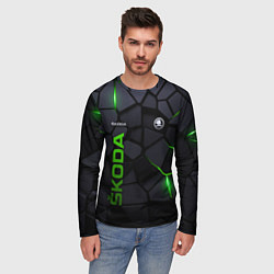 Лонгслив мужской Skoda - плиты с эффектом свечения, цвет: 3D-принт — фото 2