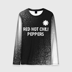 Мужской лонгслив Red Hot Chili Peppers glitch на темном фоне посере