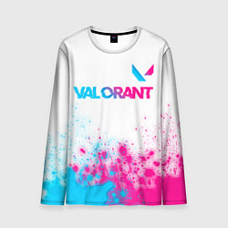 Лонгслив мужской Valorant neon gradient style посередине, цвет: 3D-принт