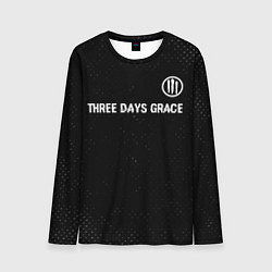 Лонгслив мужской Three Days Grace glitch на темном фоне посередине, цвет: 3D-принт