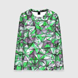Лонгслив мужской Маленькие зелёные треугольники, цвет: 3D-принт