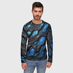 Лонгслив мужской Синяя текучая субстанция, цвет: 3D-принт — фото 2