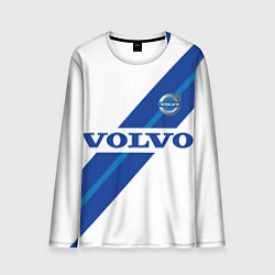 Лонгслив мужской Volvo - white and blue, цвет: 3D-принт