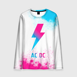 Лонгслив мужской AC DC neon gradient style, цвет: 3D-принт